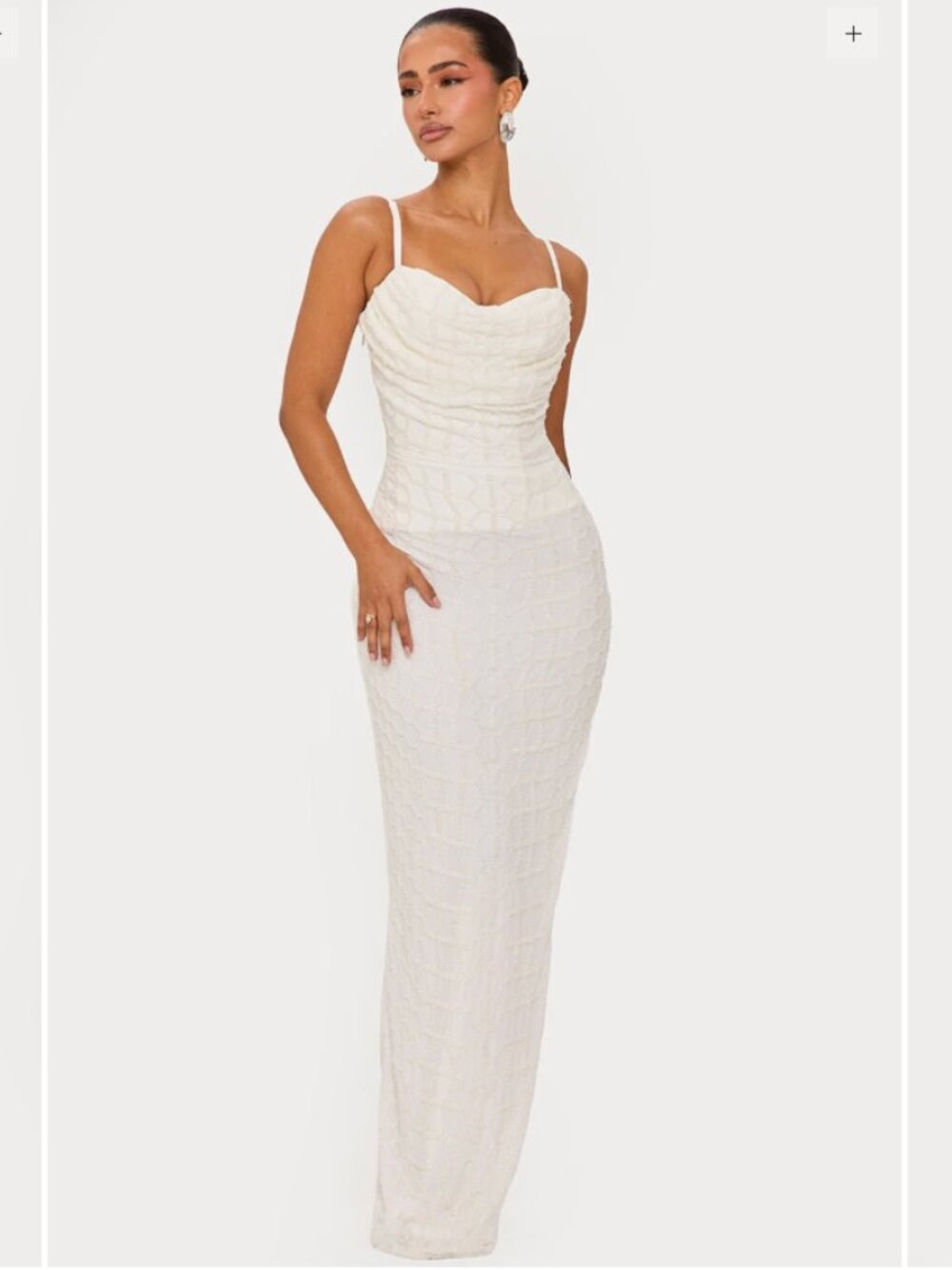 MURCI White Beaded Corset Maxi Dress NWT Size 2